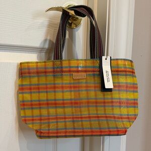 Consuela Yellow Plaid Tote Bag Small